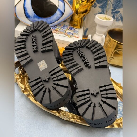 🆕 MARC JACOBS 🧿 NWOB The Lug Sole Slide, Black Leather - Sz 39 US 9 - Picture 12 of 13